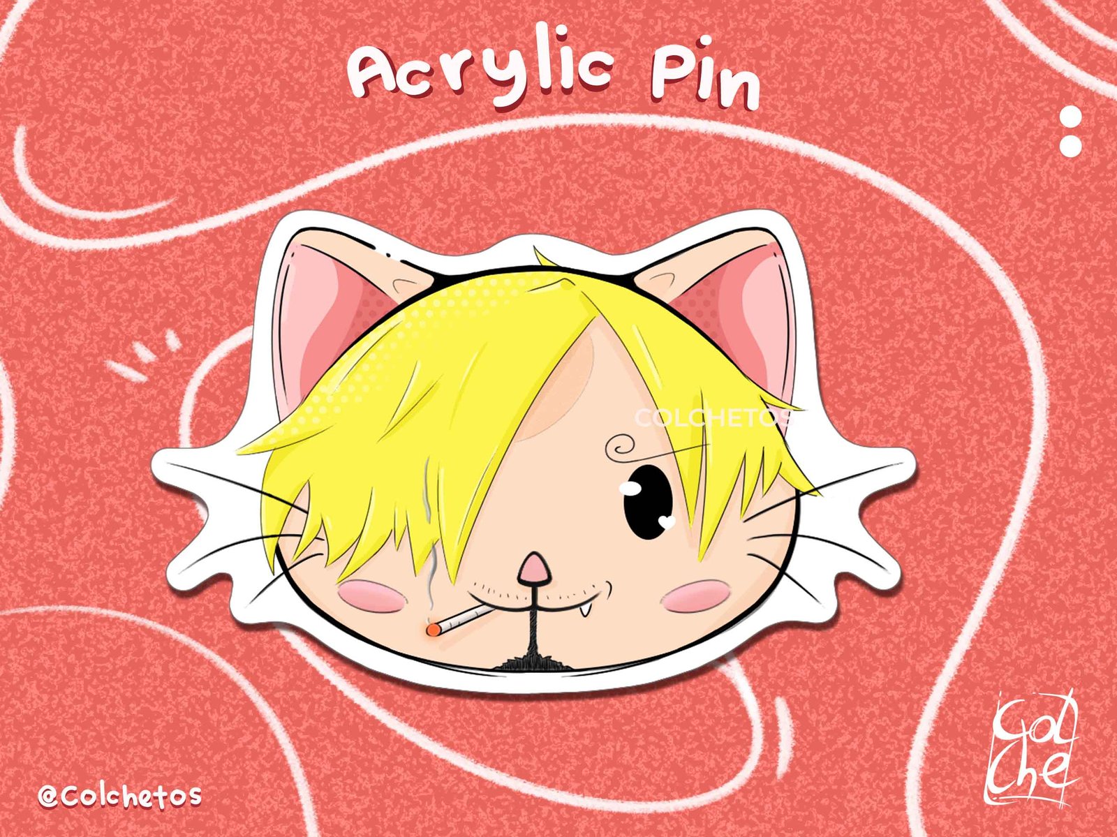 Sanji Cat One Piece - Pin | Colchetos